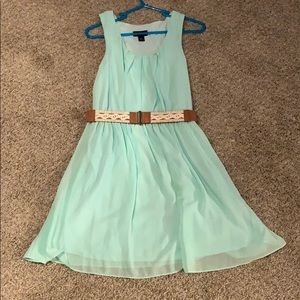 Belted Dress Seafoam-like Color